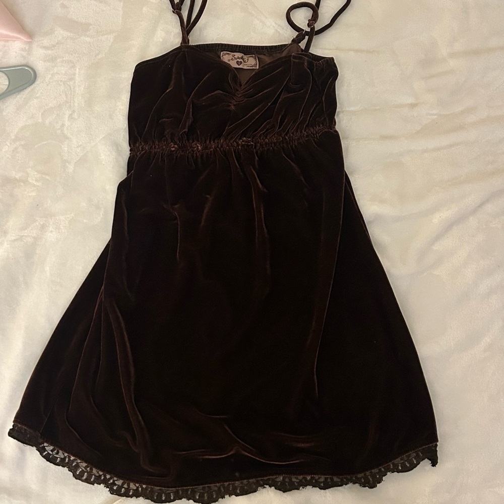 Brown Velvet Dress